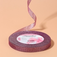 Лента парчовая, 10 мм, 23 &plusmn; 1 м, цвет сиреневый №021