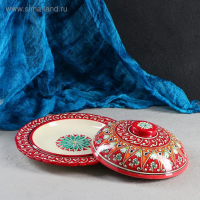 Блинница Риштанская Керамика "Цветы", 24 см, красный Блинница Риштанская Керамика "Цветы", 24 см, красный