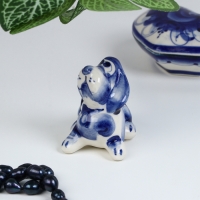 Сувенир гжель &laquo;Бассет&raquo;, бело-синий,керамика,