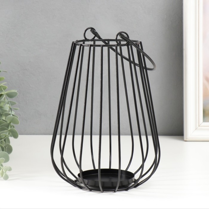 Подсвечник металл на 1 свечу Подсвечник металл на 1 свечу "Лофт. Вазон" чёрный 22х15х15 см