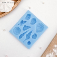 Молд &laquo;Ракушки&raquo;, силикон, 7,7&times;7&times;1,5 см, цвет розовый