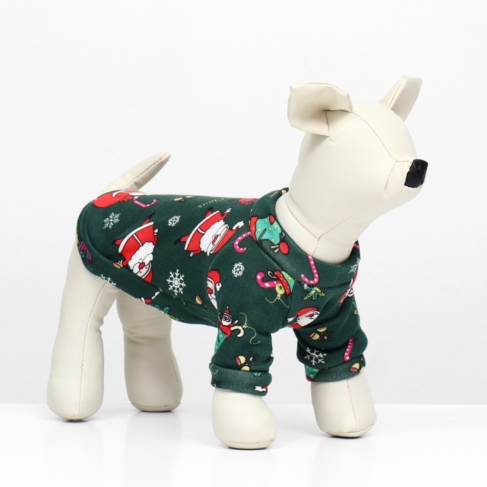 Новый год. Кофта новогодняя для животных "Подарки", размер XS, зелёный (ДС 20, ОШ 22, ОГ 30 см)