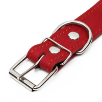 Ошейник кожаный на синтепоне, безразмерный, 71 х 3,5 см, ОШ 29-62 см, красный Ошейник кожаный на синтепоне, безразмерный, 71 х 3,5 см, ОШ 29-62 см, красный