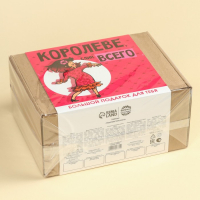 Гифтбокс &laquo;Королеве, блин, всего&raquo;: чай 50 г., термостакан 350 мл., драже 80 г., шоколад 4 шт. х 5 г., леденец 15 г.