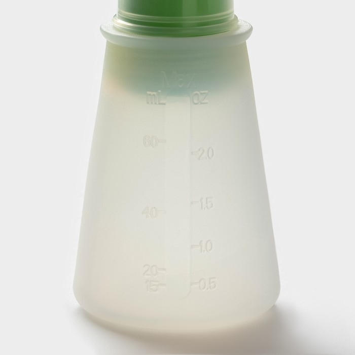 Кисть с резервуаром для масла Доляна &laquo;Олио&raquo;, силикон, 70 мл, 11 см, цвет зелёный