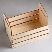 Кашпо деревянное 25×15×20 см "Кармен", ручки вырезы боковые, натуральный Дарим Красиво Кашпо деревянное 25×15×20 см "Кармен", ручки вырезы боковые, натуральный Дарим Красиво