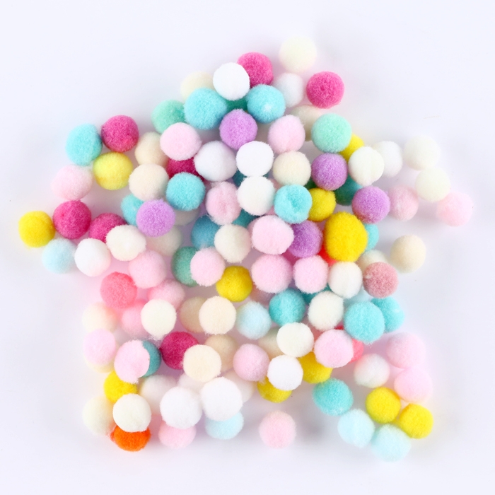 Текстильные детали для декора &laquo;Бомбошки&raquo;, набор 120 шт., размер 1 шт. &mdash; 1,2 см, цвет МИКС