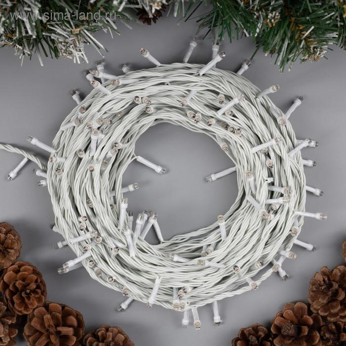 Гирлянда &laquo;Нить&raquo; 20 м, IP20, белая нить, 200 LED, свечение тёплое белое, 8 режимов, 220 В