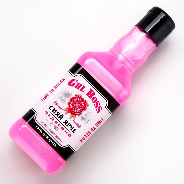 Гель для душа во флаконе виски GRL BOSS, 250 мл, аромат сладкого вермута, Новый Год