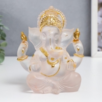 Сувенир полистоун "Ганеша - Индийское божество" прозрачный с золотом 14х8х7 см Сувенир полистоун "Ганеша - Индийское божество" прозрачный с золотом 14х8х7 см
