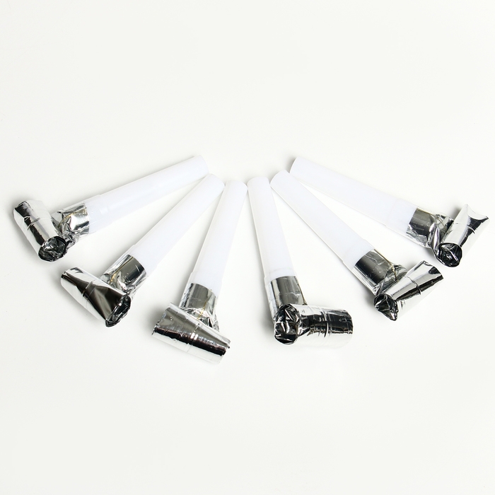 Карнавальный язычок &laquo;Праздник&raquo;, набор 6 шт., цвет серебро