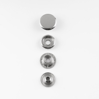 Кнопки установочные, Омега (О-образные), d = 15 мм, 6 шт, с установщиком, цвет серебряный