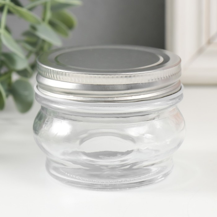 Банка для свечей стекло с крышкой Банка для свечей стекло с крышкой "Округлая" прозрачная 100 мл 7х7х5,5 см