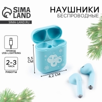 Наушники беспроводные новогодний подарок &laquo;Новый год: Змейка&raquo;, модель LV-148, 9,7 х 9,7 см