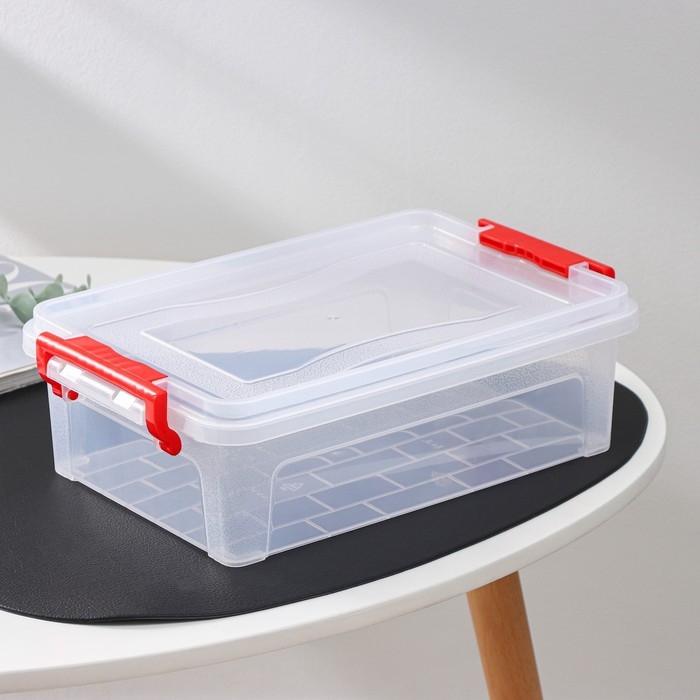 Контейнер для хранения с крышкой, 3,6 л, 31&times;20&times;9 см, цвет прозрачный