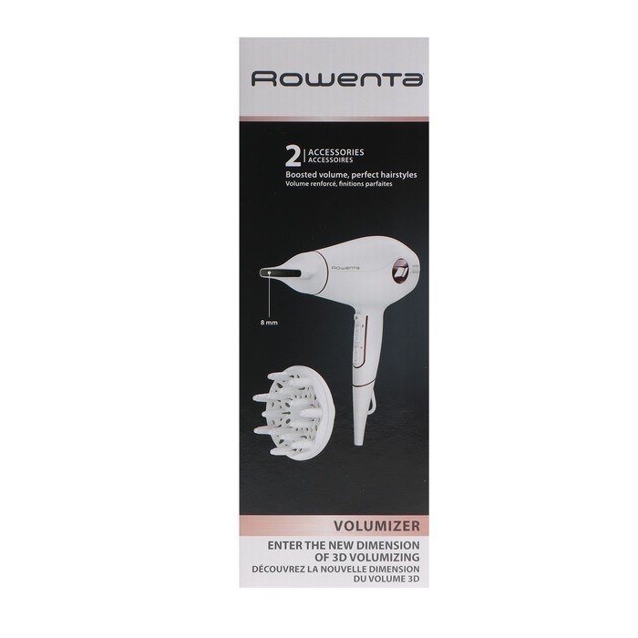 Фен Rowenta CV6135F0, 2400 Вт, 2 скорости, 3 температурных режима, белый