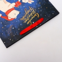 Новый год. Пакет подарочный новогодний бумажный, "В Новогоднюю ночь", 31 х 26 х 11 см.