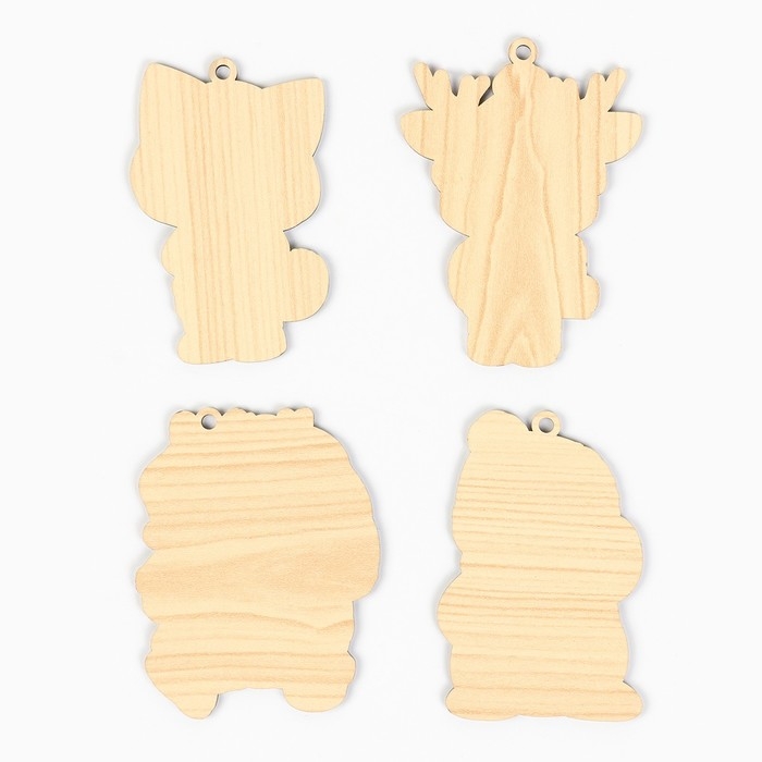 Ёлочная игрушка новогодняя , 4 шт, набор, милый