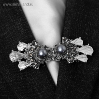 Зажим для кардигана &laquo;Барокко&raquo;, цвет серый в серебре