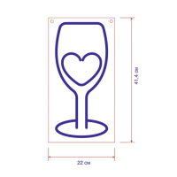 Неоновая вывеска &laquo;Бокал&raquo; 41.4 &times; 22 см, 12 В