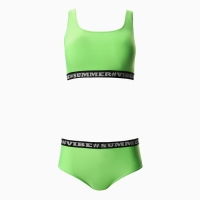 Купальник женский раздельный, цвет салатовый, размер 48