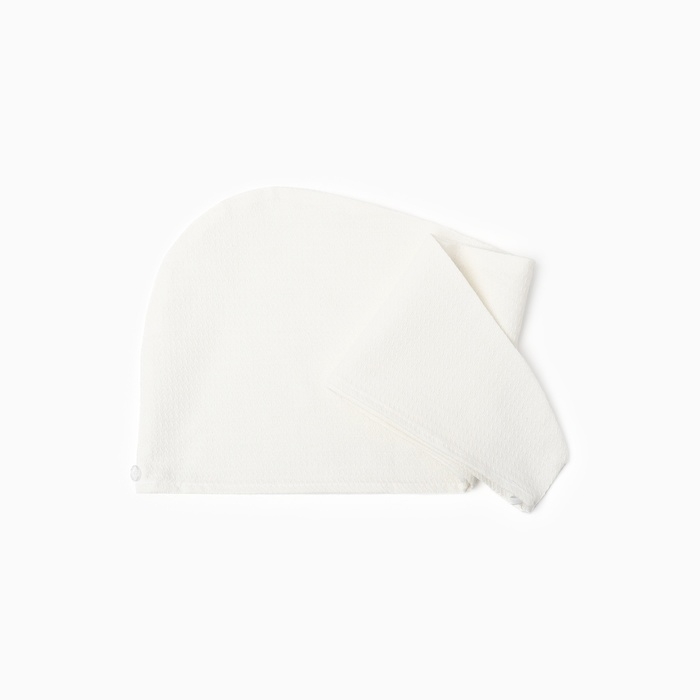 Полотенце-чалма для сушки волос Этель, цв. белый, 73х28 см, 60% лён, 40% хл