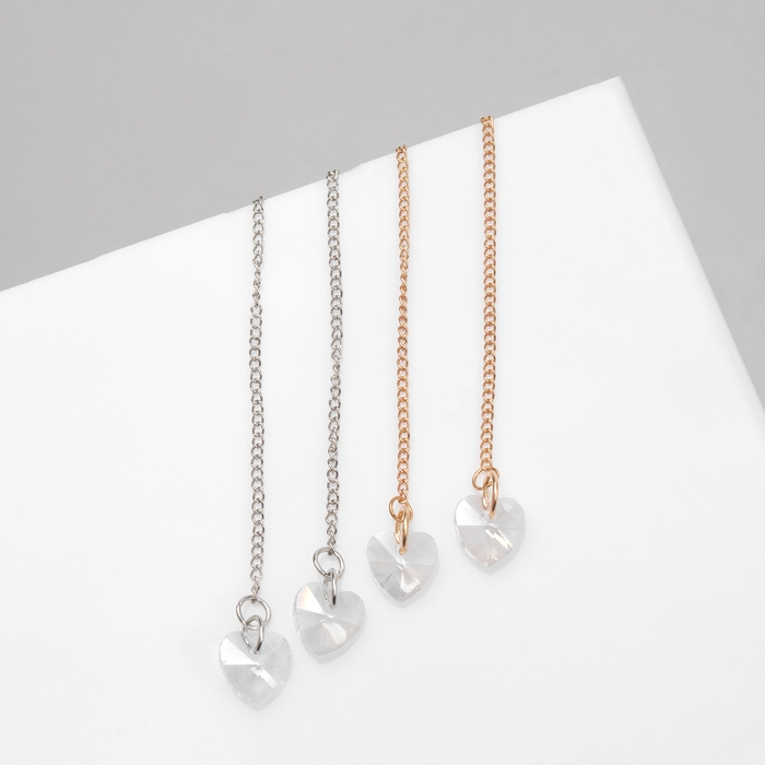 Серьги висячие со стразами &laquo;Цепочки&raquo; элегант, цвет МИКС, 5,2 см