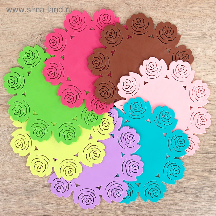 Подставка под горячее &laquo;Летний домик&raquo;, d=19 см, цвет фиолетовый