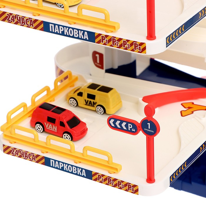 Парковка «Городская», с лифтом, 5 уровней, 8 машинок, световые и звуковые эффекты Парковка «Городская», с лифтом, 5 уровней, 8 машинок, световые и звуковые эффекты
