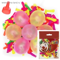 Шар латексный на стрип-ленте 2" &laquo;Водяная бомбочка&raquo; с насадкой для воды, набор 100 шт., цвета МИКС