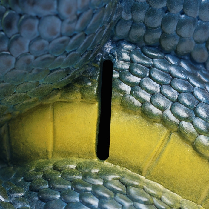 Новый год. Символ 2025. Копилка "Змея с пачкой денег" синяя, 20см