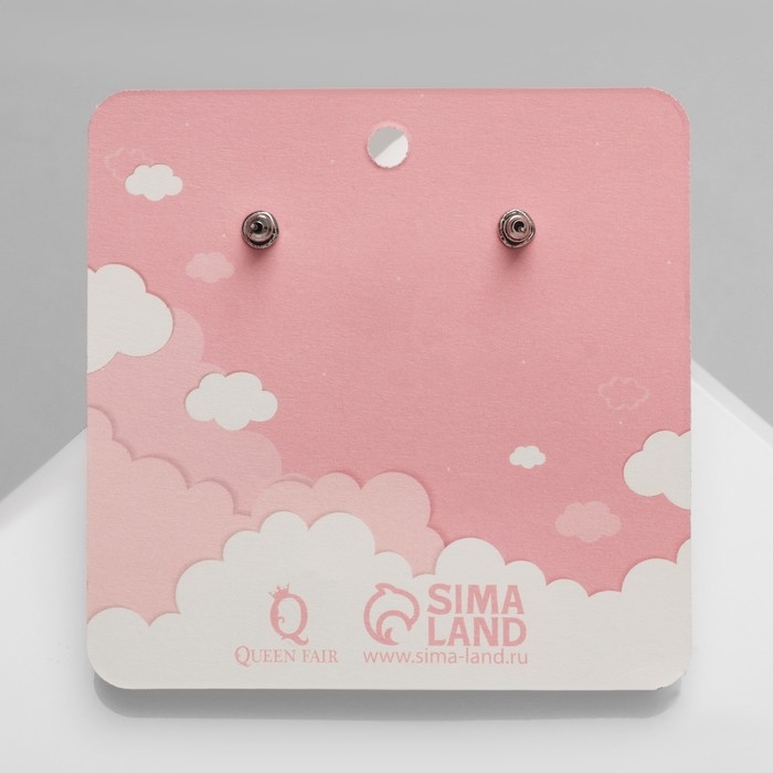 Серьги ассорти &laquo;Заяц&raquo; с облачком, цветные в серебре