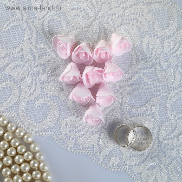 Набор цветов для декора из фоамирана, D=2 см, 10 шт, розовый