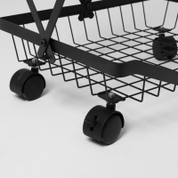 Накопитель складной на колесах, 3 полки, 35,3&times;27,3&times;53,3 см, цвет чёрный