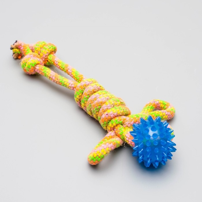 Игрушка канатная Игрушка канатная "Человечек" с мячиком, 75 г, до 24 см, микс цветов