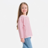 Лонгслив детский в полоску KAFTAN, размер 36 (134-140 см), цвет белый/красный Лонгслив детский в полоску KAFTAN, размер 36 (134-140 см), цвет белый/красный