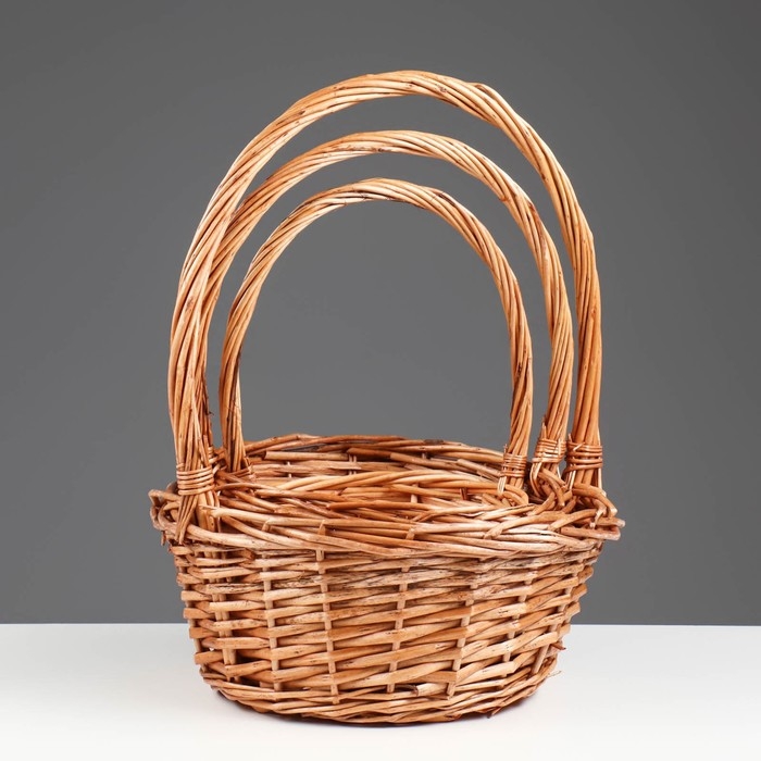 Набор корзин, 3 шт, 30×22/33 см, 26×12/28 см, 20×10/23 см, ива Набор корзин, 3 шт, 30×22/33 см, 26×12/28 см, 20×10/23 см, ива