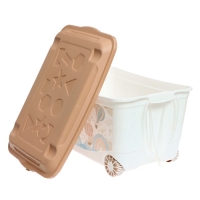 Ящик для игрушек &laquo;Воздушные шары&raquo;, на колёсах 58 &times; 39 &times; 33,5 см, 45 л, тёмно-бежевый