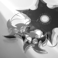 Серьги металл &laquo;Япония&raquo; сюрикены на кольце, цвет серебро