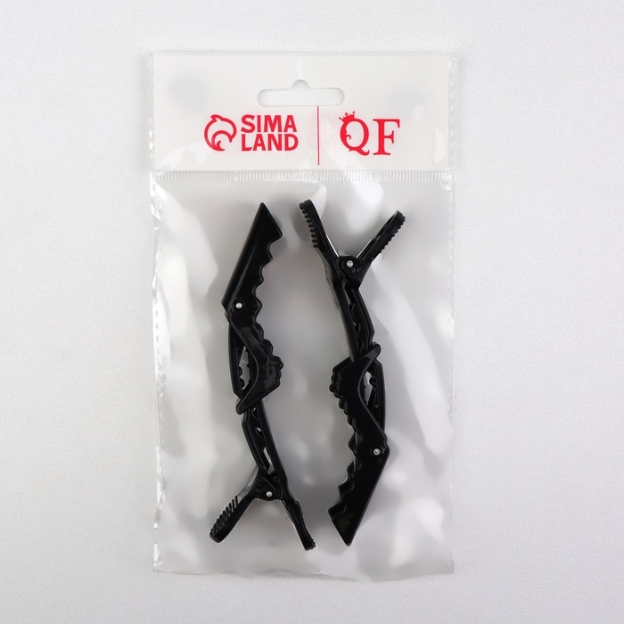 Набор зажимов для волос, 11,5 см, 2 шт, цвет чёрный Набор зажимов для волос, 11,5 см, 2 шт, цвет чёрный