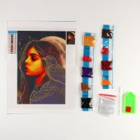 Алмазная мозаика на хеллоуин с частичным заполнением на холсте «Девушка с вороном», 20 х 30 см Алмазная мозаика на хеллоуин с частичным заполнением на холсте «Девушка с вороном», 20 х 30 см