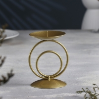 Подсвечник "Закат" металл на одну свечу, 8,3х11 см, золотой