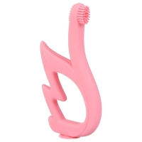 Прорезыватель - щеточка силиконовый &laquo;Лебедь&raquo;, на присоске, цвет розовый, Крошка Я