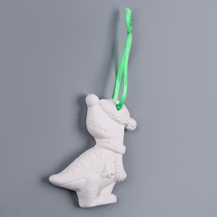 Новый год! Набор елочных украшений под раскраску 4 шт «Динозавры» с подвесом, кисть Новый год! Набор елочных украшений под раскраску 4 шт «Динозавры» с подвесом, кисть