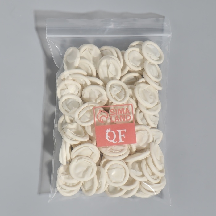 Набор напальчников, латексные, 100 шт, d - 2,6 &times; 6,8 см, цвет белый