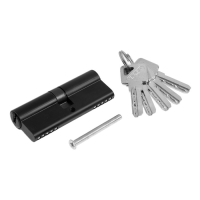 Цилиндровый механизм, 80 мм, перфор. ключ, 5 ключей, цвет черный Цилиндровый механизм, 80 мм, перфор. ключ, 5 ключей, цвет черный