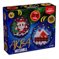 Аквамозаика &laquo;Подвесы с Дед Морозом и Домиком&raquo;, 2 фигурки, 809 шариков