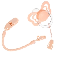 Соска - пустышка ортодонтическая, силикон, +6 мес., с держателем, цвет розовый Соска - пустышка ортодонтическая, силикон, +6 мес., с держателем, цвет розовый