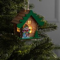 Подвеска световая "Дом снеговика", 9х5х8.5 см, 1 LED, AG10x3 (в компл.), свечение тёплое белое Подвеска световая "Дом снеговика", 9х5х8.5 см, 1 LED, AG10x3 (в компл.), свечение тёплое белое