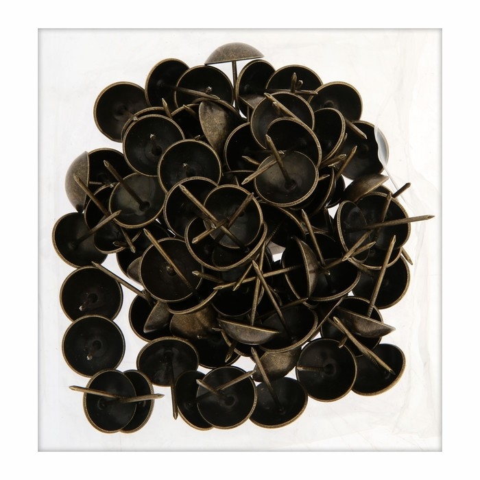 Гвозди ТУНДРА, декоративные, обивочные, 25х39 мм, бронза, 100 шт Гвозди ТУНДРА, декоративные, обивочные, 25х39 мм, бронза, 100 шт